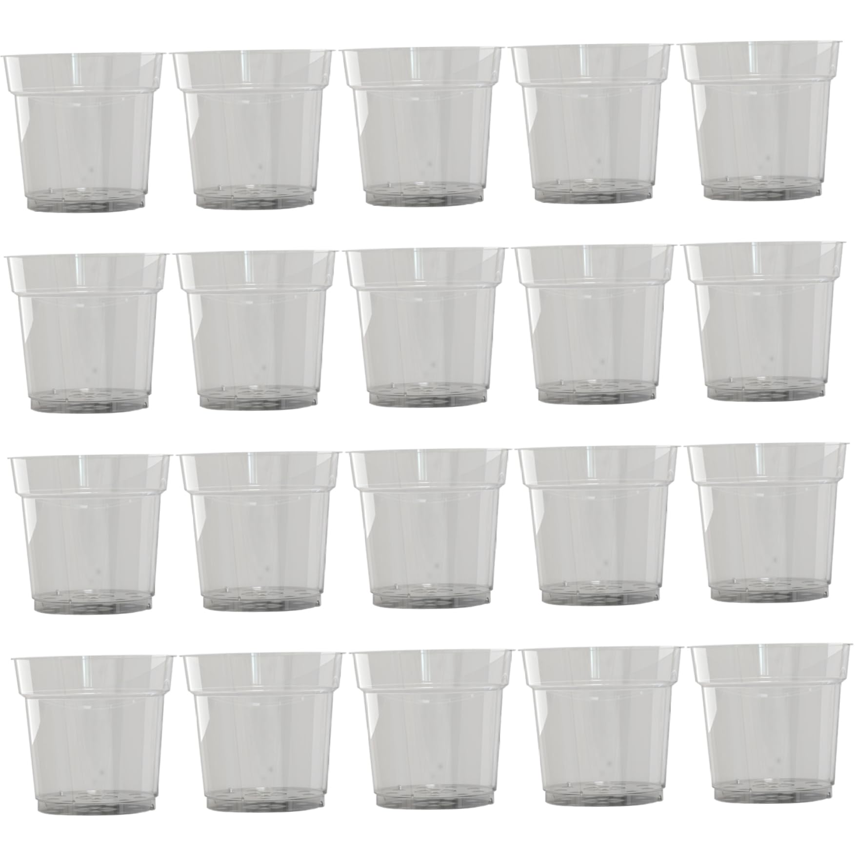 Wedhapy Planter Nursery Pots Clear Nursery Pots, 20PCS 4.5 Inch Plastic Plant Pot with Drainage Hole, Planter, Small Clear for Plants Style 2
