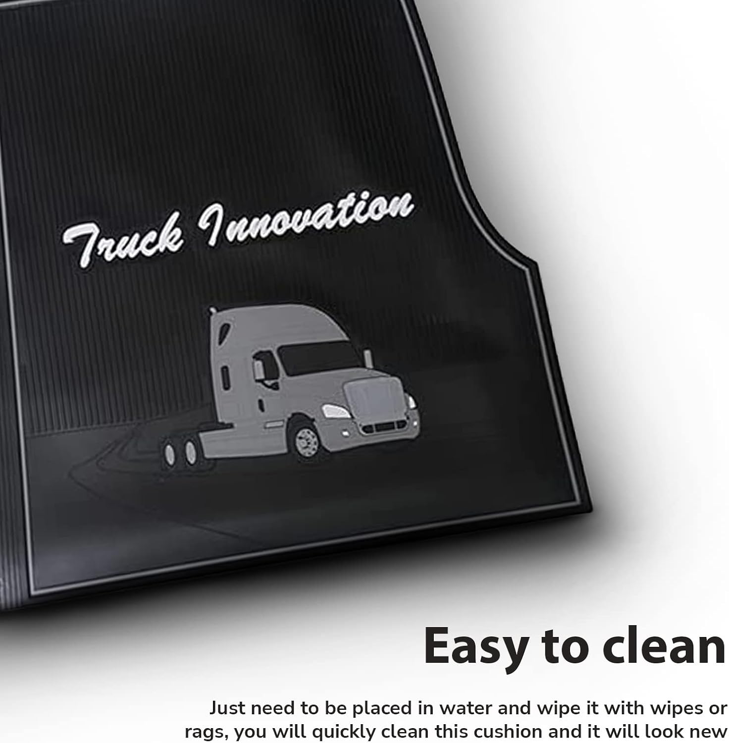 FIT Freightliner Cascadia Floor Mat Set Rubber Black & Gray fits with Cargo Liners 2008 2009 2010 2011 2012 2013 2014 2015 2016 2017 Truck Models Front Set for Standard Transmission (FT615)