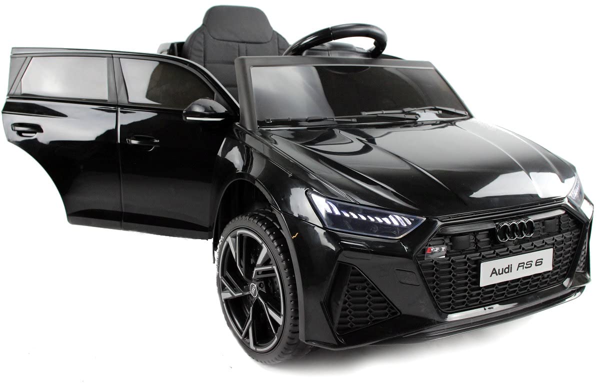 Playhouse Kinder Elektroauto Lizenz Audi RS6 12V 7ah, 4 Stoßdämpfer, Eva Räder,Ledersitz, Fernbedienung 2.4g, Kinderauto Kinderfahrzeug (4.Blau)