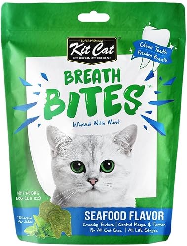 Kit Cat Breath Bites Seafood Flavour Cat Treat 60 g (Pack of 6)