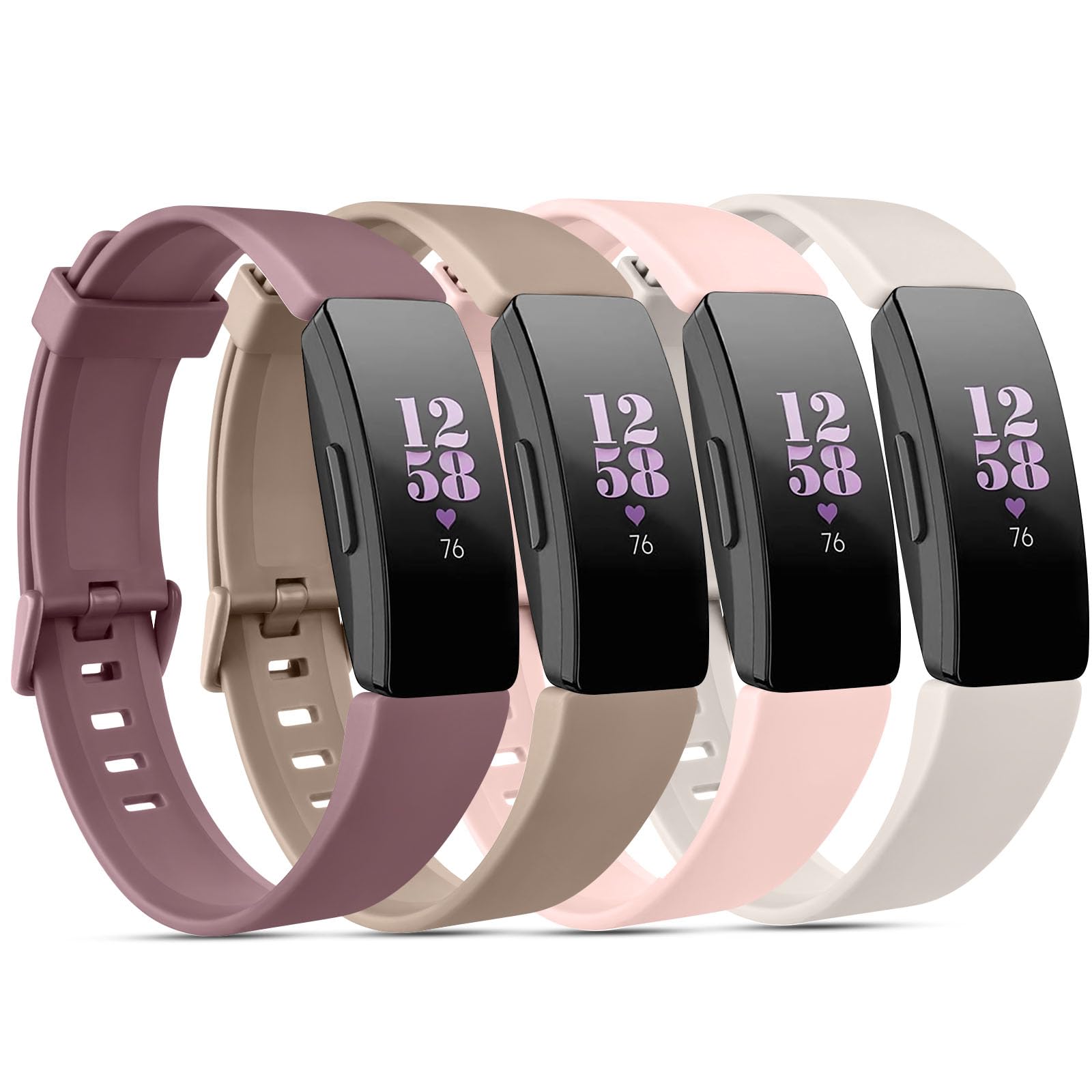 Photo 1 of Vancle 4 Pack Bands for Fitbit Inspire 2 Bands/Fitbit Inspire HR for Women Men, Adjustable Soft Silicone Sport Wristband for Fitbit Inspire 2 / Inspire HR/Inspire/Ace 3 / Ace 2