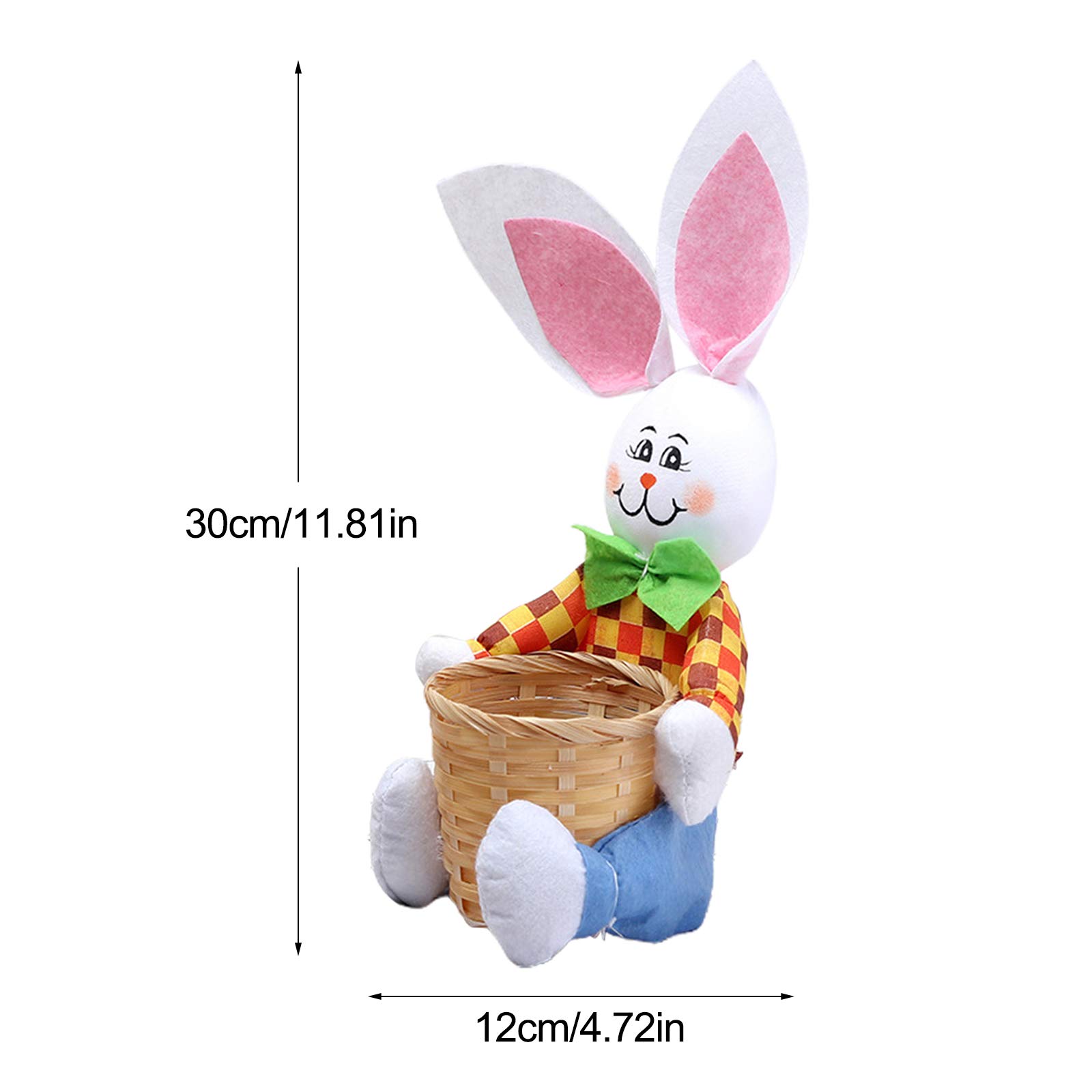 Mand voor het zoeken naar eieren, paaseieremmer, pluche tas met paashaas voor snoep, zachte eiermand, lichte paastas voor kinderen, tassen