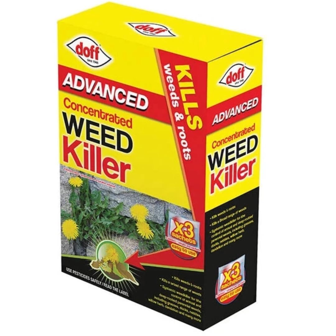 Concentrated Weedkiller Sachets Kills Weeds & Roots Glyphosate Formula Easy to Use 80ml Sachets Effective on Brambles, Ivy, Nettles & Tree Stumps (1 Box 3 Sachets)