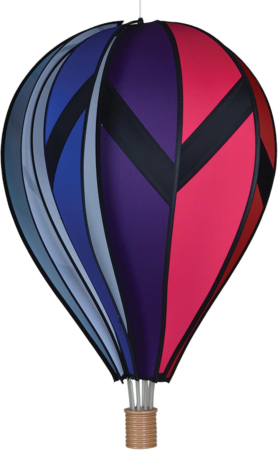 Hot Air Balloon Hanging Garden Spinner 26" - Vibrant Rainbow Design, Weather-Resistant Outdoor Decor, Durable & Lightweight for Patios, Yards, and Gardens - Eye-Catching Wind Spinner