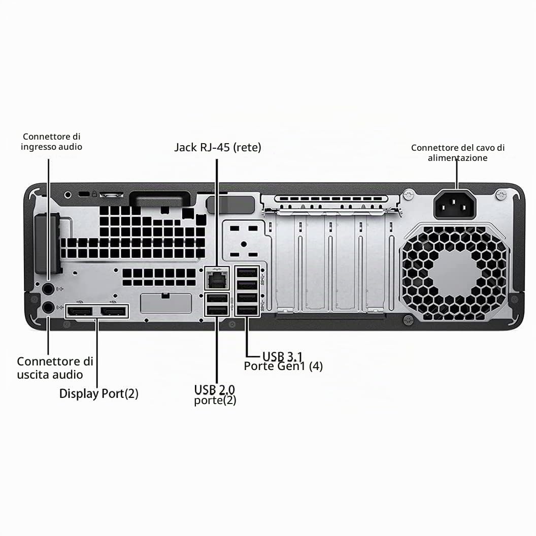 HP EliteDesk 800 G3 SFF Desktop Computer PC, Intel Core i5-6600, 8 GB RAM, SSD da 256 GB, WiFi, Bluetooth, tastiera US QWERTY Windows, 11 Pro (ricondizionato)