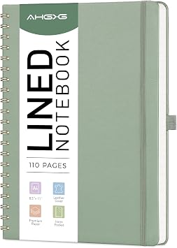 AHGXG Lined Spiral Journal Notebook, 110 Pages, A4 8.5" x 11"