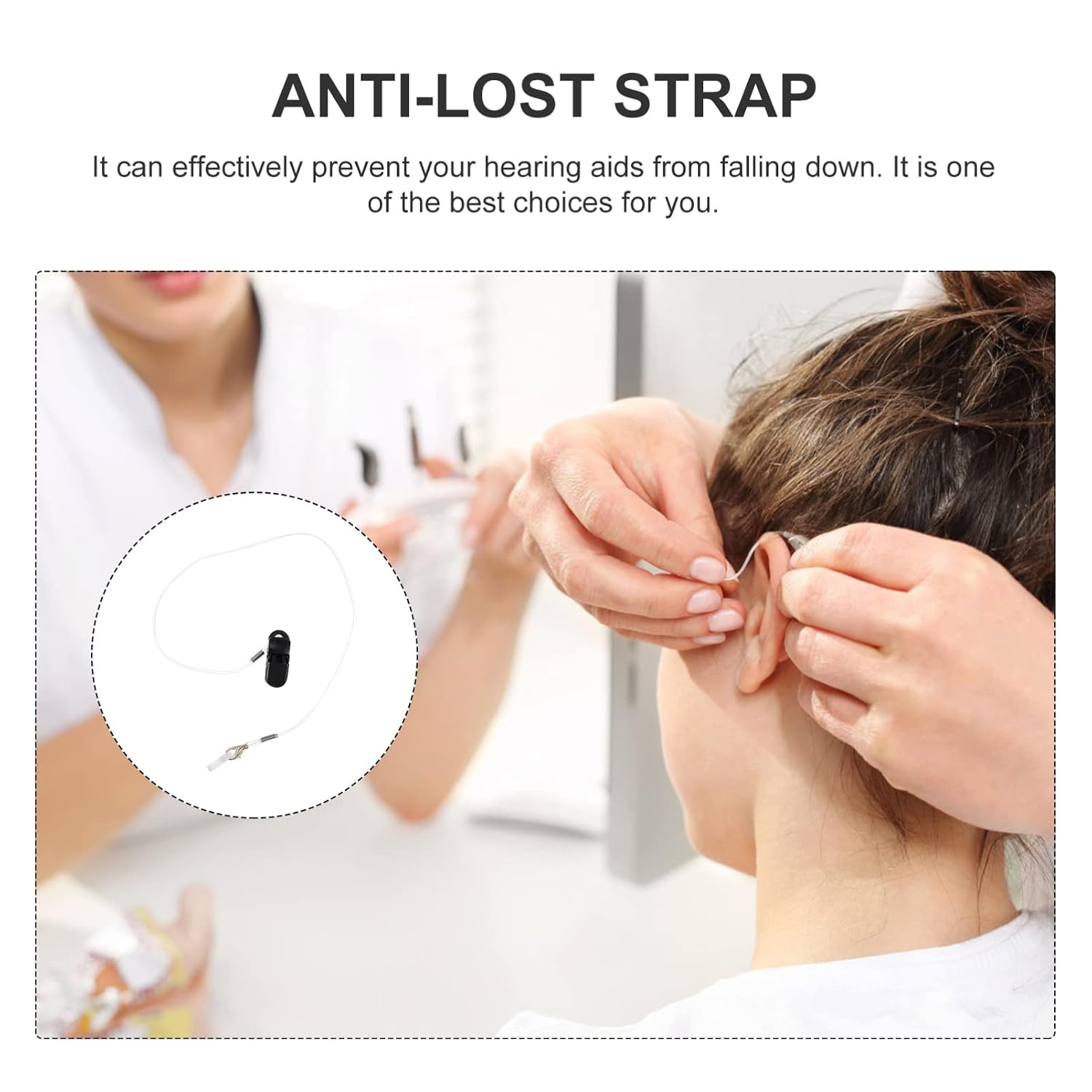 ULTECHNOVO 2pcs Lost Lanyard Strap for Hearing Devices and Comfortable Fit for Adults and Boys and Girls for Preventing Loss of