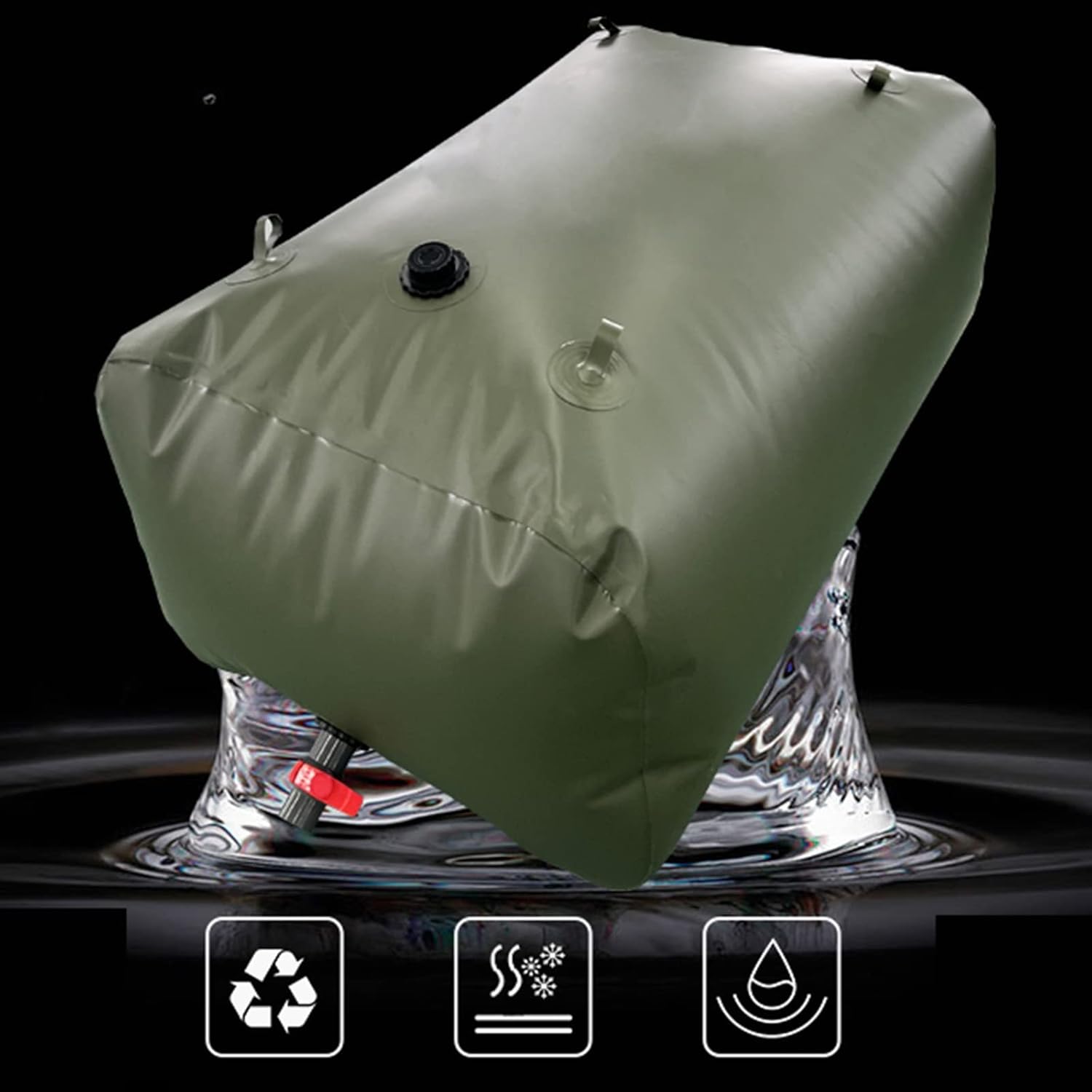 KRUPTI Portable Water Tank, Water Bladder Tanks, Foldable Cube Water Container, Water Storage Tank, Collapsible Water Storage Bladder, Water Container Carrier Cart for Garden Farm, 75L to 6000L