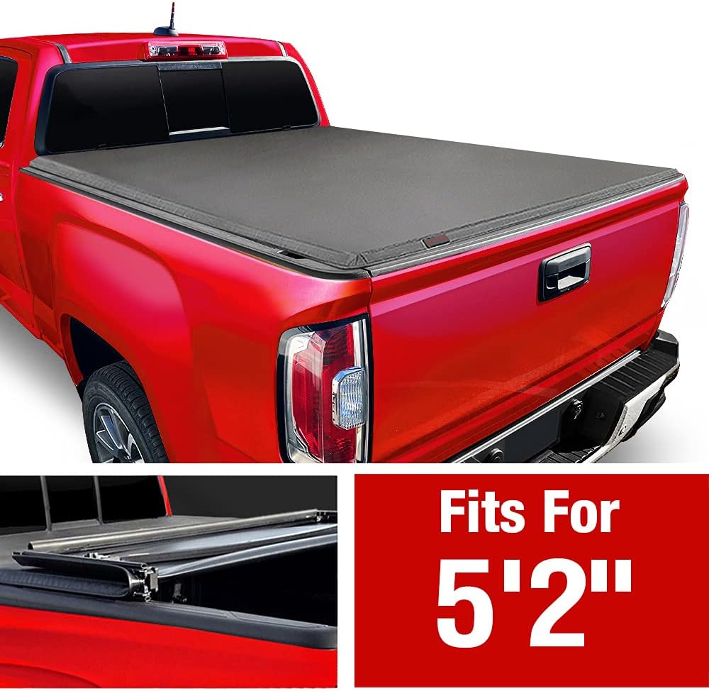 MaxMate Soft Tri-fold Truck Bed Tonneau Cover Compatible with 2015-2022 Chevy Colorado GMC Canyon | 5'2" (62") Bed | TCC371039