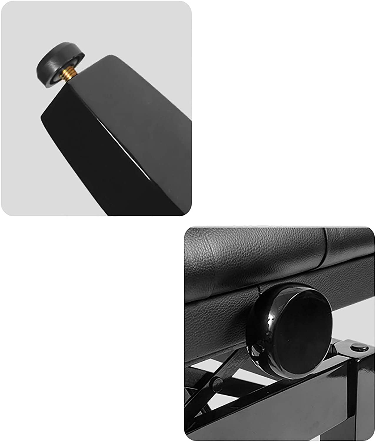 Klavierhocker, Bank, Frisiertisch, hydraulischer einzelner automatischer Hebehocker, höhenverstellbar, PU-Leder, weich und bequem (Null Schwarz)