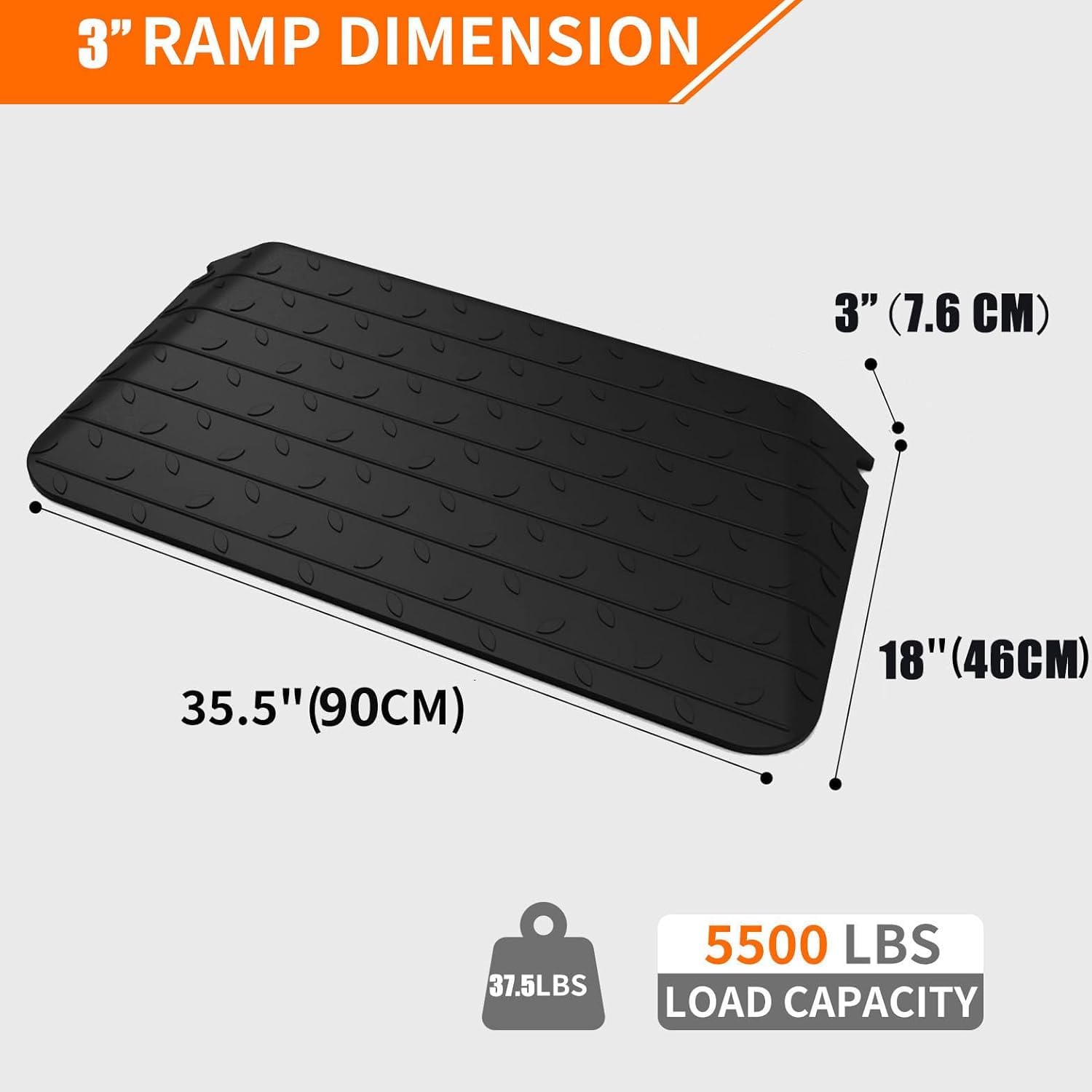 Snapklik.com : BESEA 3 Inch Rise Threshold Ramp Anti-Slip Wheelchair ...