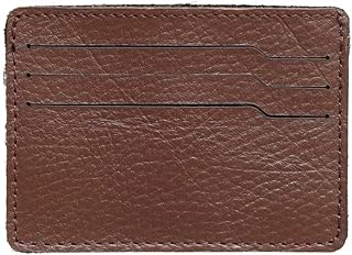 محفظة كروت من الجلد الطبيعي للرجال من صالح، بني، 7 × 10 سم