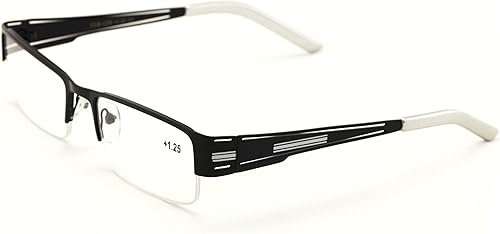 Miniatura 4 de Hombres Rectangular Medio Rimless Metal Lector Gafas De Lectura Aspecto sofisticado