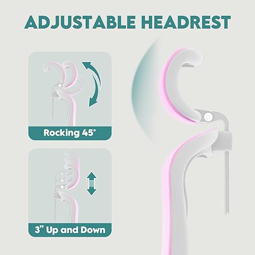 Miniatura 16 de Silla de oficina ergonómica, silla de escritorio ajustable de malla resistente con ruedas, reposabrazos y soporte lumbar, cómoda silla para oficina