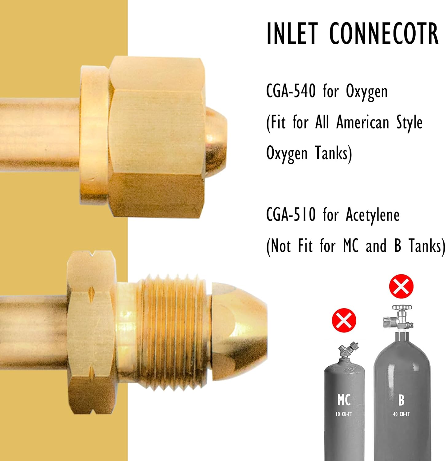 Oxygen Acetylene Regulators, CGA540 and CGA510 Inlet Connection Welding Gas Regulator, Oxygen Acetylene Regulator Set for Welding And Cutting Torch, PC Handle