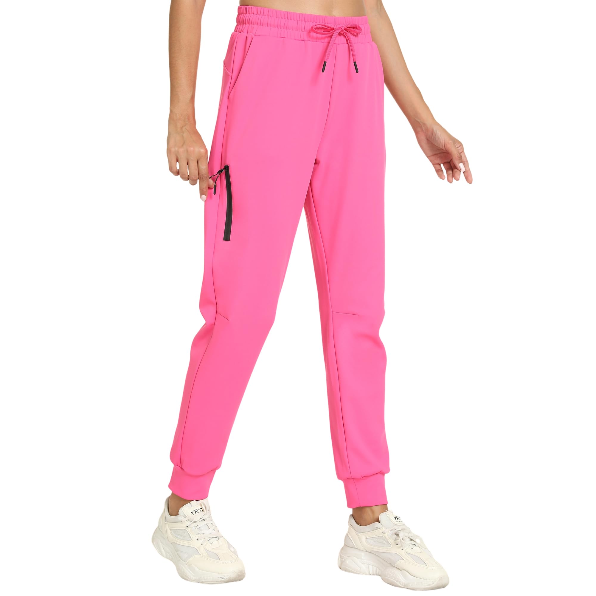 Photo 1 of Dri Fit Women's Joggers with Pockets Lightweight Workout Athletic Running Pants for Track Gym Lounge Casual Travel(Hot Pink M)