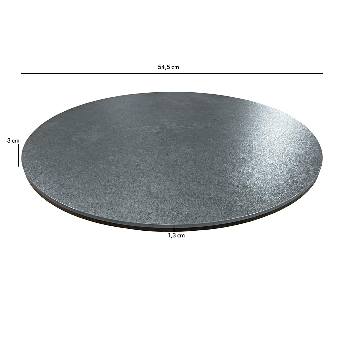 Bandeja giratoria giratoria 360° redonda D. MIRAY - 55 cm de cerámica gris antracita modular para poner en mesa de comedor para servicio, elegancia y originalidad moderna