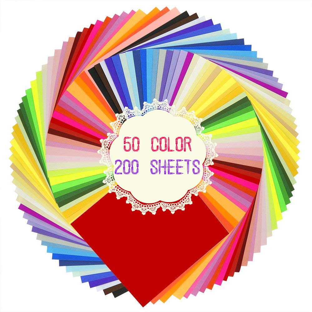 Buy AIVS Origami Paper Double Sided Color 200 Sheets 50 Colors 6