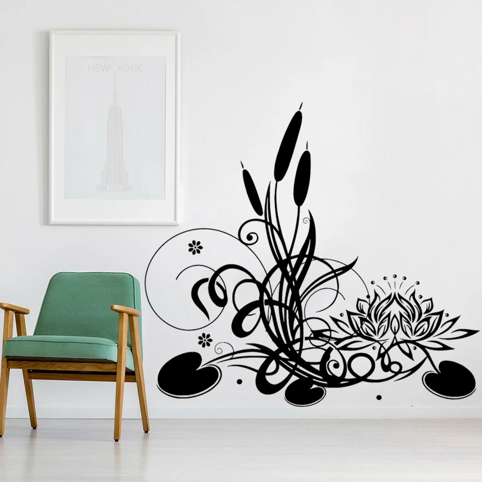 Weimeijie Black Lotus Wall Stickers, Yoga Studio Stickers, Vinyl Wall Decals, Home Decorations, Meditation Room, Living Room Wall Decals.