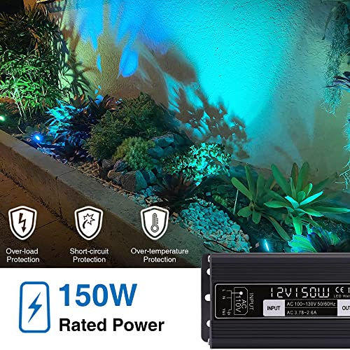 Sunvie Rgbw Low Voltage Landscape Lighting Kit With Transformer And Timer 12W 12-24V Outdoor Led Color Changing Landscape Lights With Connector For Garden Pathway Wall Tree Etl Listed Cord, 10 Pack #TOP4