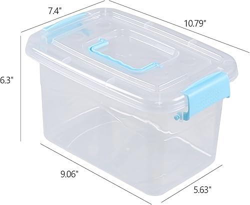 Miniatura 2 de Cajas de almacenamiento de plástico de 5 cuartos de galón con tapas, paquete de 6 cajas de almacenamiento transparentes con asa