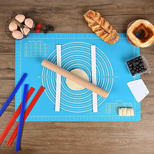 Jiaminye Silicone Measuring Dough Thickness Strips 18Inch,Rolling Pin Guides Set,Spacers Sticks for Baking,Pizza,,3 Size
