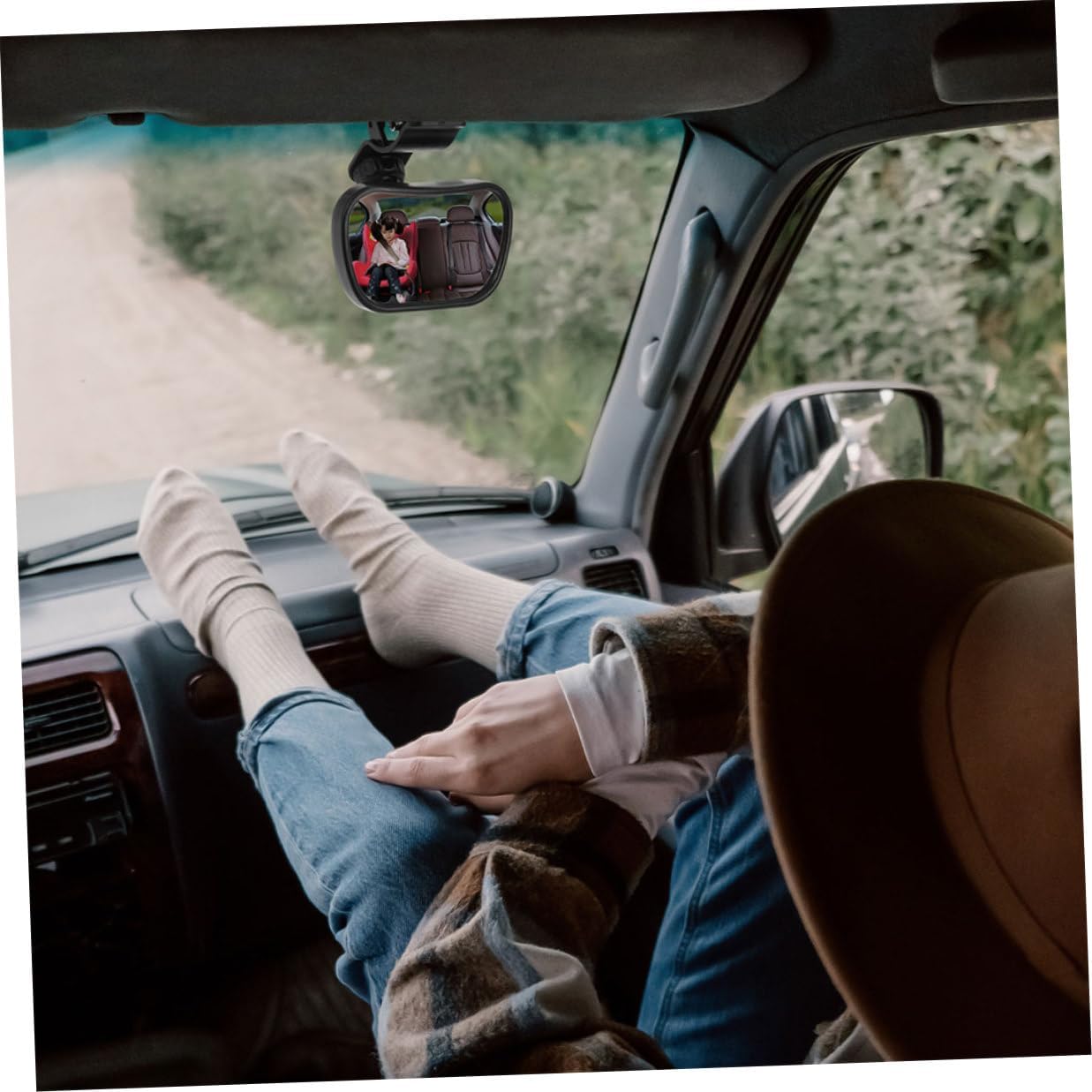 2Pcs Rear View Mirror for Car Seat Rear-Facing Mirror with 360° Rotation Anti-Shake Wide Angle for Safety