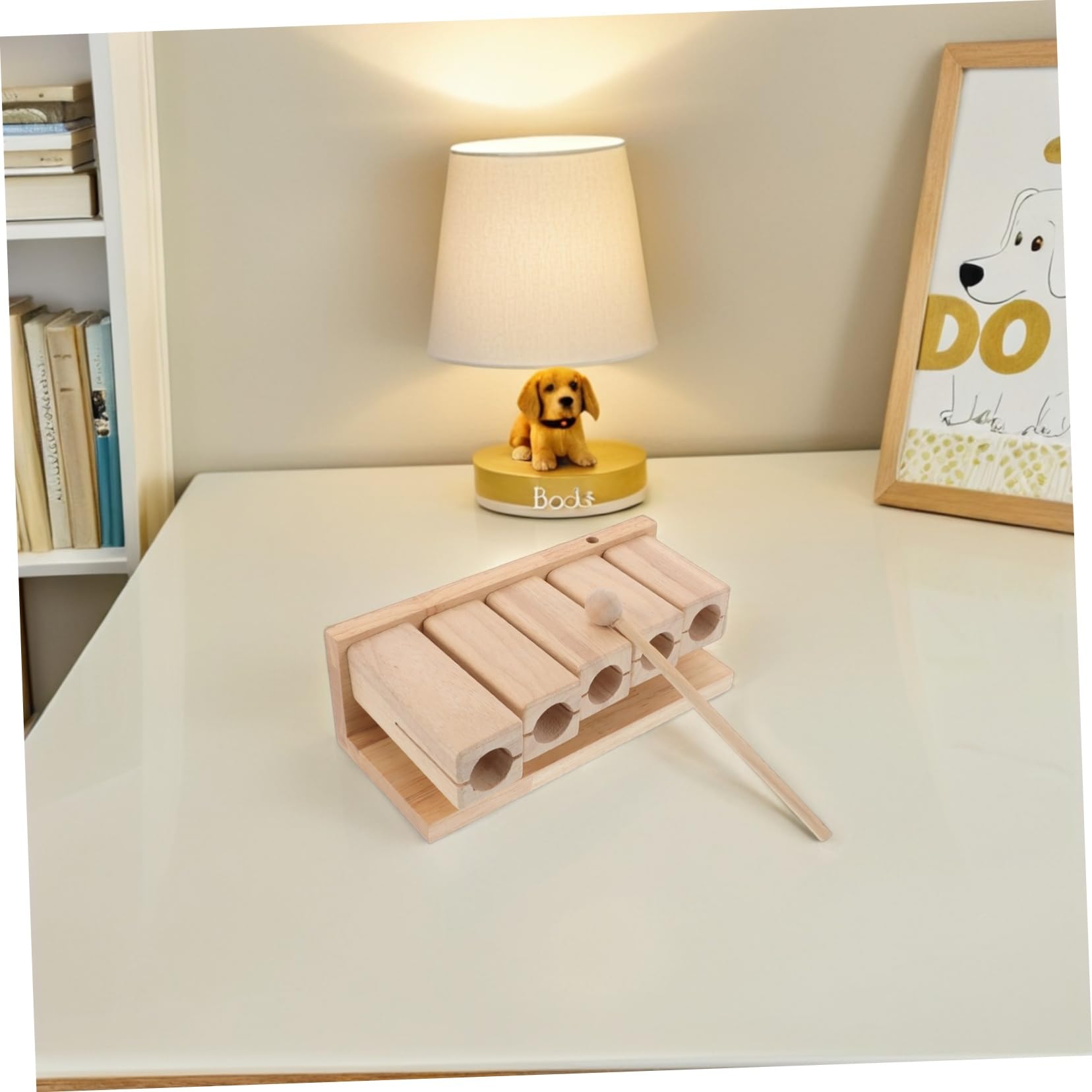 FRCOLOR Strumento Ritmico Musicale in Legno con Mazzuolo, Design Pentatonico a Cinque Toni, Impugnatura Ergonomica Adatta a Ragazzo Ragazza per Lezioni di Musica e Gioco Educativo