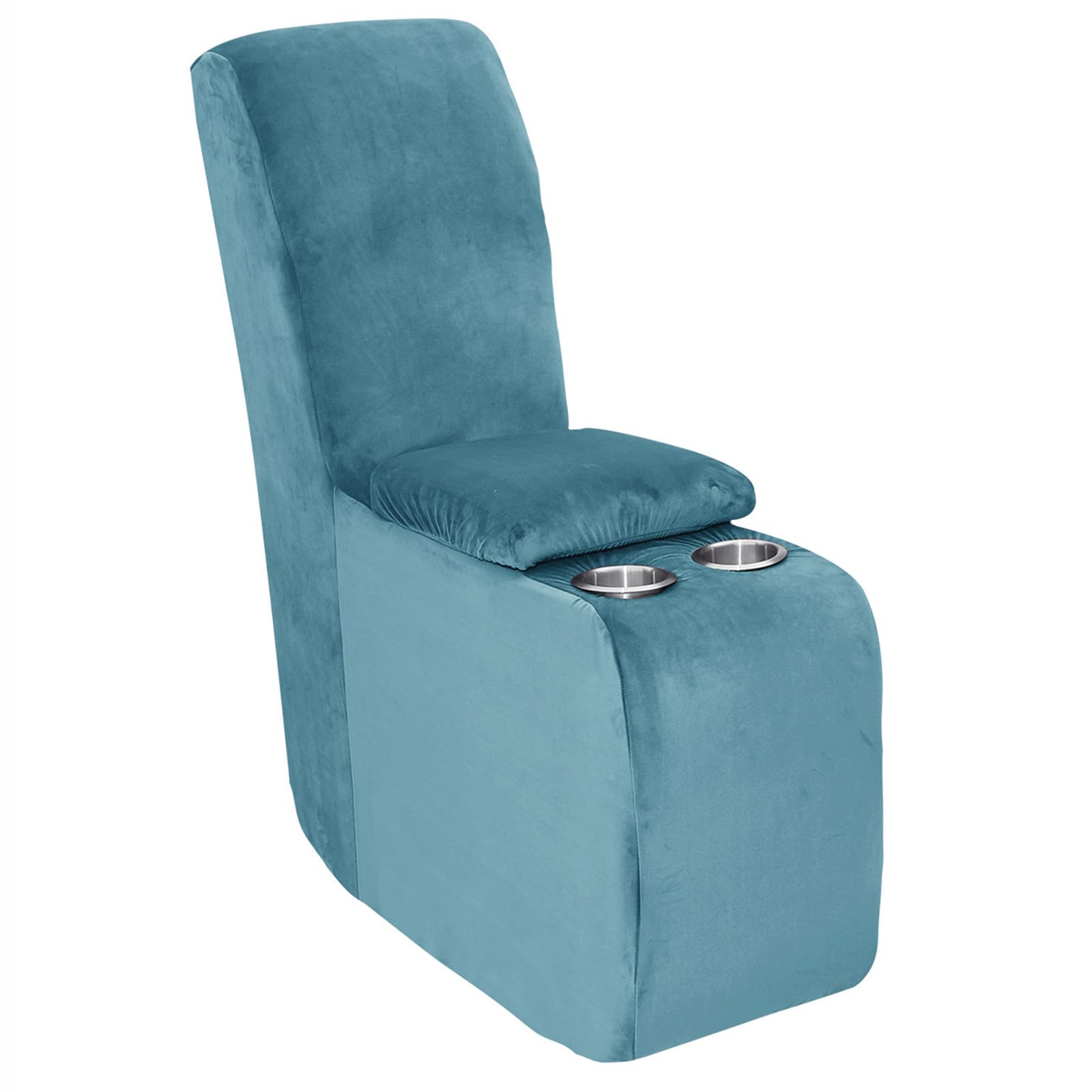 Mswborml Velvet Sectional Couch Covers L-Shaped Sofa Recliner 2-Piece L Shape Sectional Recliner Sofa Covers Thick Storage Console Cover Reclining Sofa Cup Holders Cover Soft, Washable,Peacock Blue