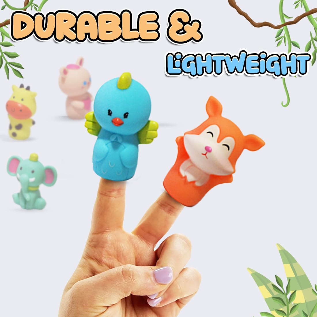 Wembley Christmas Finger Puppets| Mini Squishy Figures| Soft Squishy Finger Toys| Includes Santa, Snow Man, Christmas Tree, Rudolph, & Elf| Interactive Christmas Gift for Infants & Toddlers (Set of 5) 1