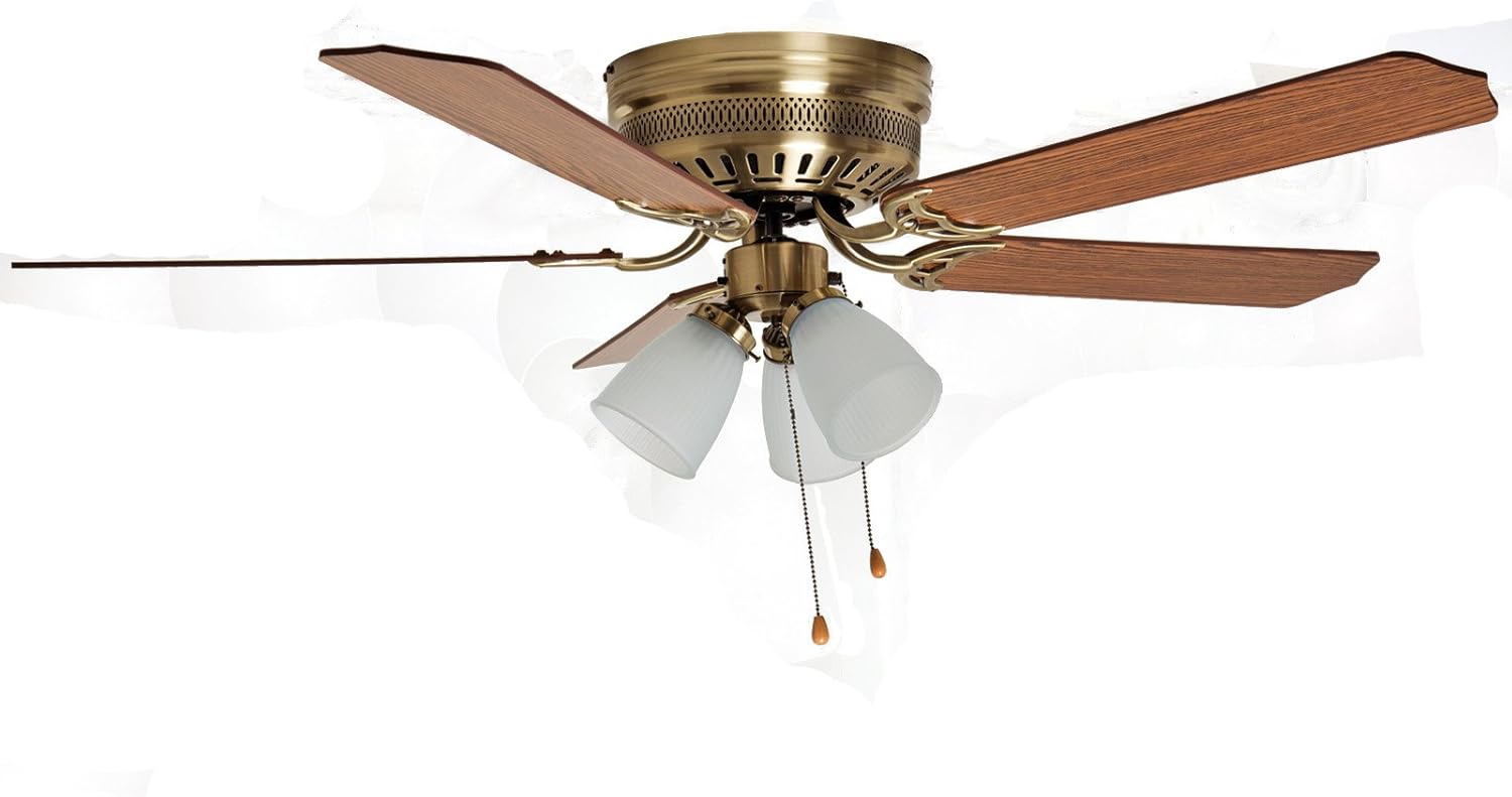 Boston Harbor 555706 CF-78049L Hugger Ceiling Fan 3 Light, Brown