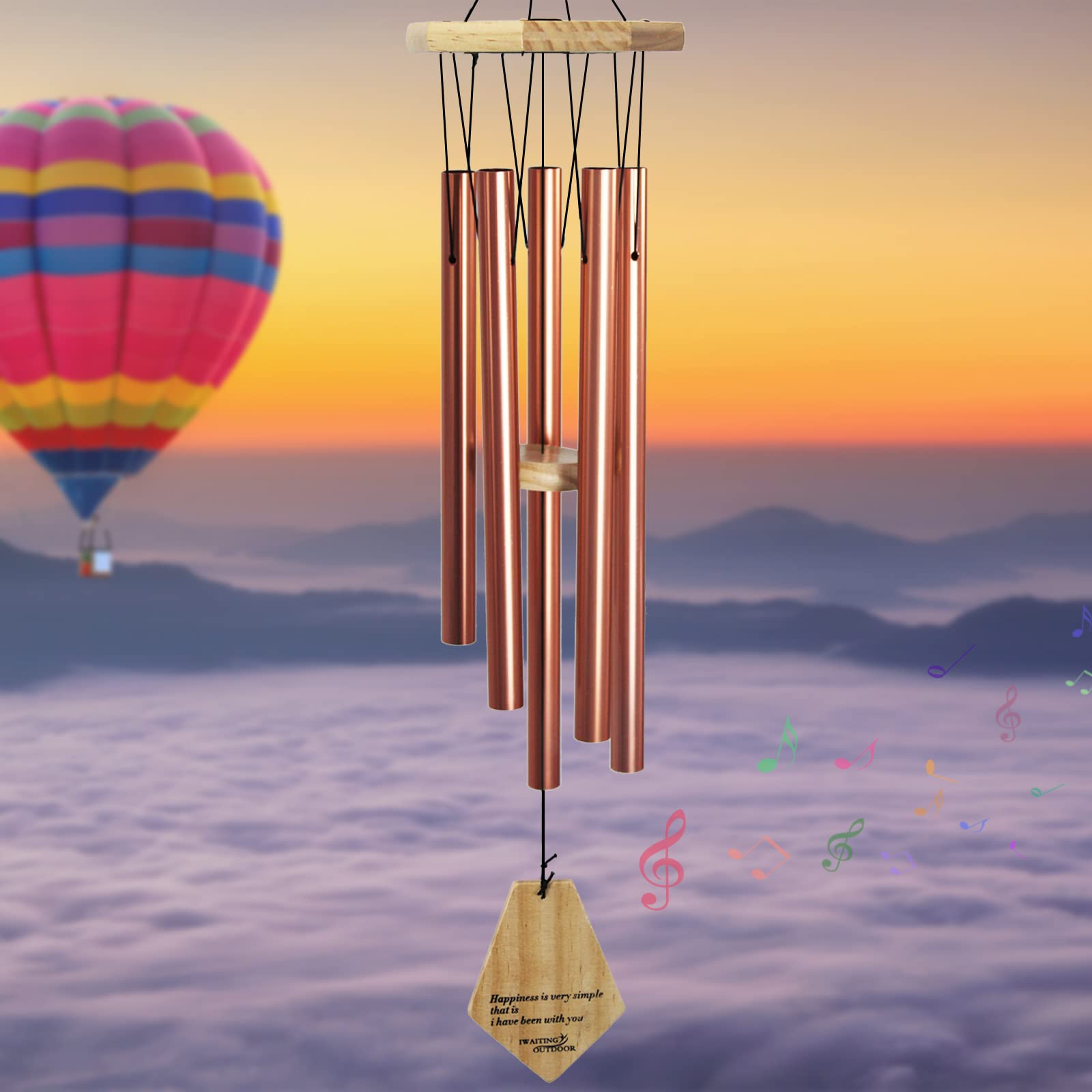 Iwaiting Outdoor Sympathy Wind Chimes, 33.8" Memorial Wind Chimes