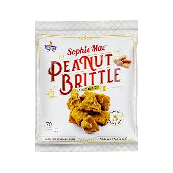 Atkinsons Sophie Mae Peanut Brittle Bites Salty Sweet Gluten Free 4oz Peg Bag
