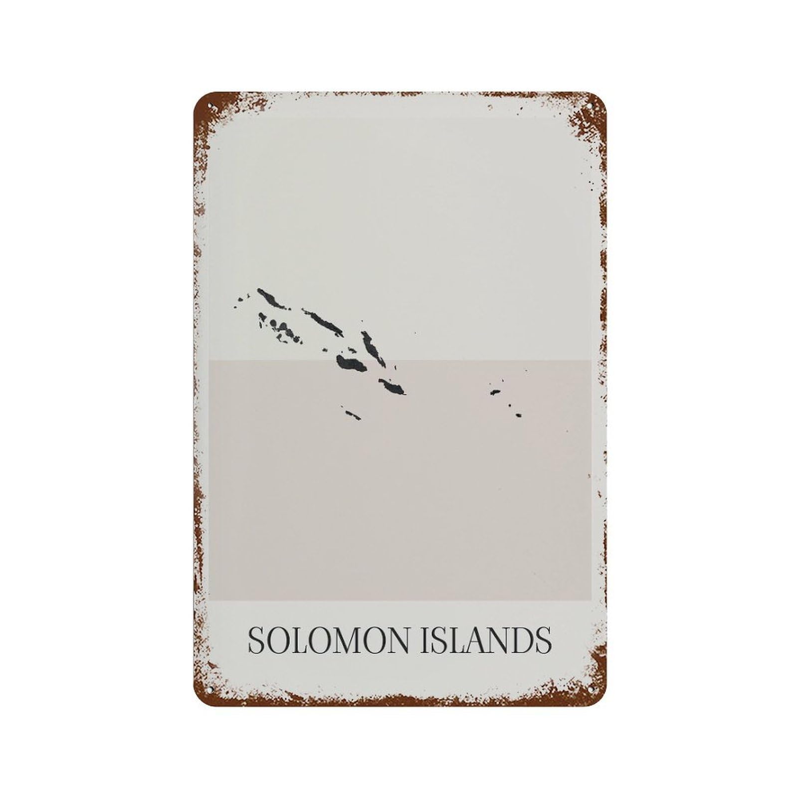 xiaoxiaoshen Solomon Islands Map Minimalist Boho Decor Wall Decor Art Metal Tin Poster Modern Home Decor Art Home Bar Shop Decorations Vintage Sign 30x20cm