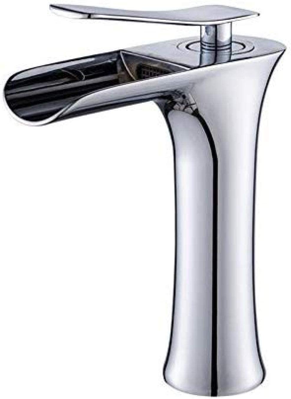 Robinet salle de bain lavabo en acier brossé au design épuré monté sur le pont