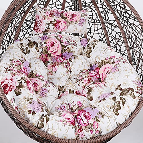 Cojín de repuesto para columpio de rosa morada, cojín extraíble y lavable para silla de huevo para uso en exteriores e interiores con correas fijas, perfecto para relajación en el jardín y la playa