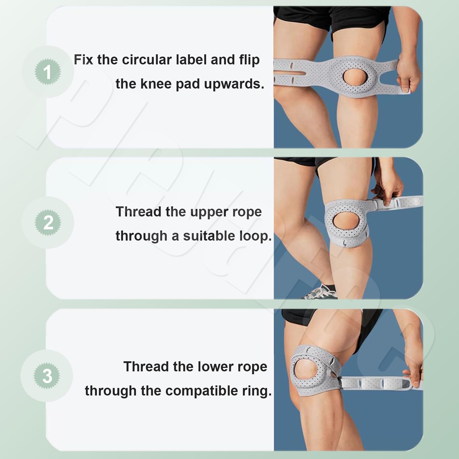 Wellnee Knee Brace Adjustable Support Sleeve Brace Pain Relief Knee Pads with Patella Gel Pads for Women Men Athletes Running Arthritis Jumper Squats Tennis Injury Recovery -2 Pack — view 5