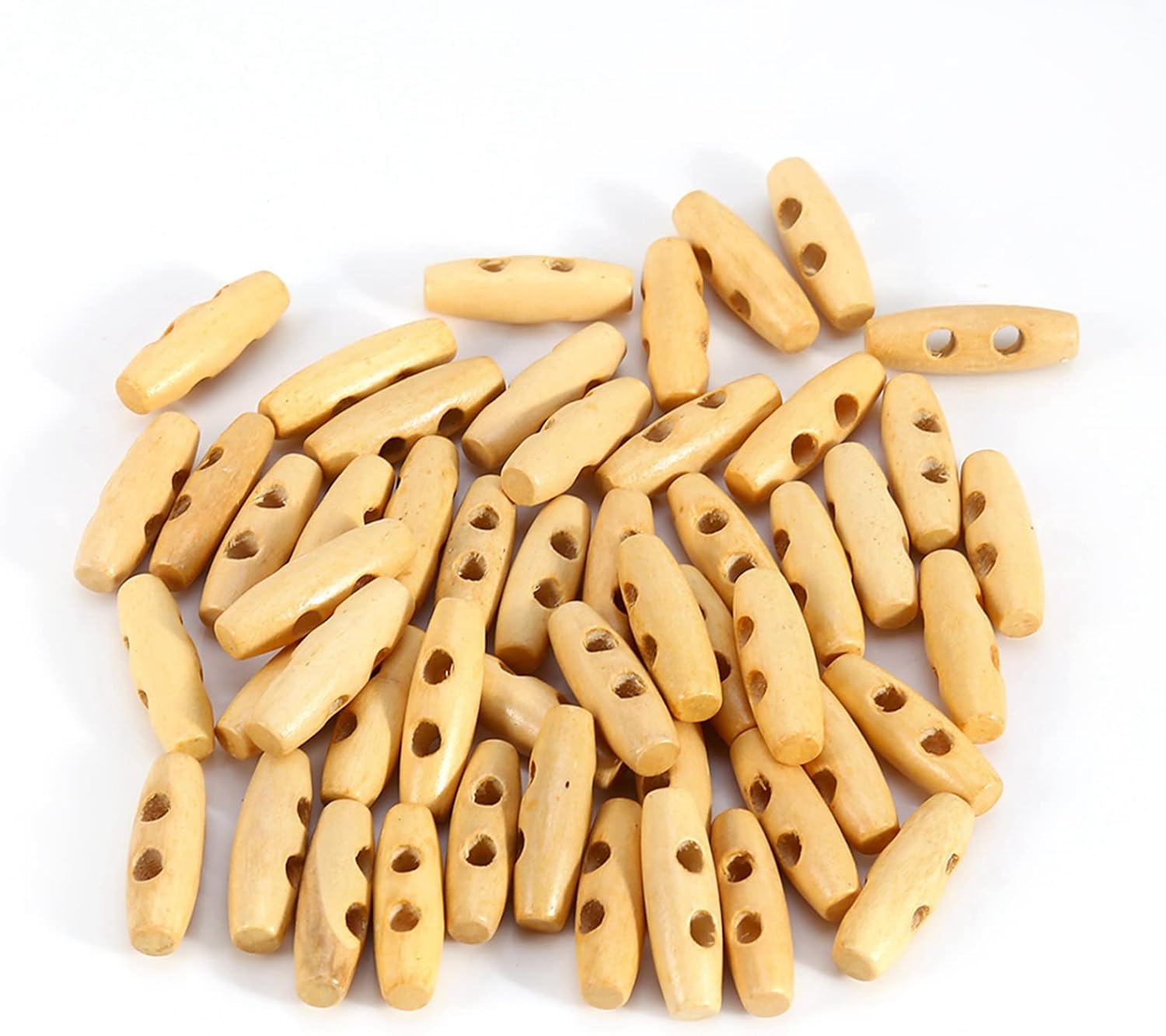 Yosoo Health Gear 50pcs Wooden Toggles Buttons, Horn Toggle Sewing