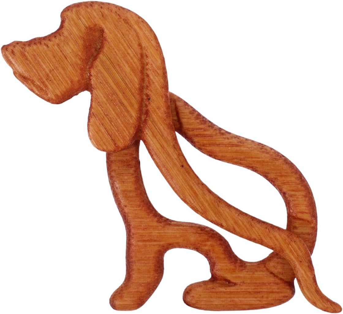 FOMIYES Cute Dog Sweater Brooch Pin Adorable Wooden Animal Lapel Pin for Fashion Enthusiasts and Everyday Wear Accessory for Cardigans Scarves and