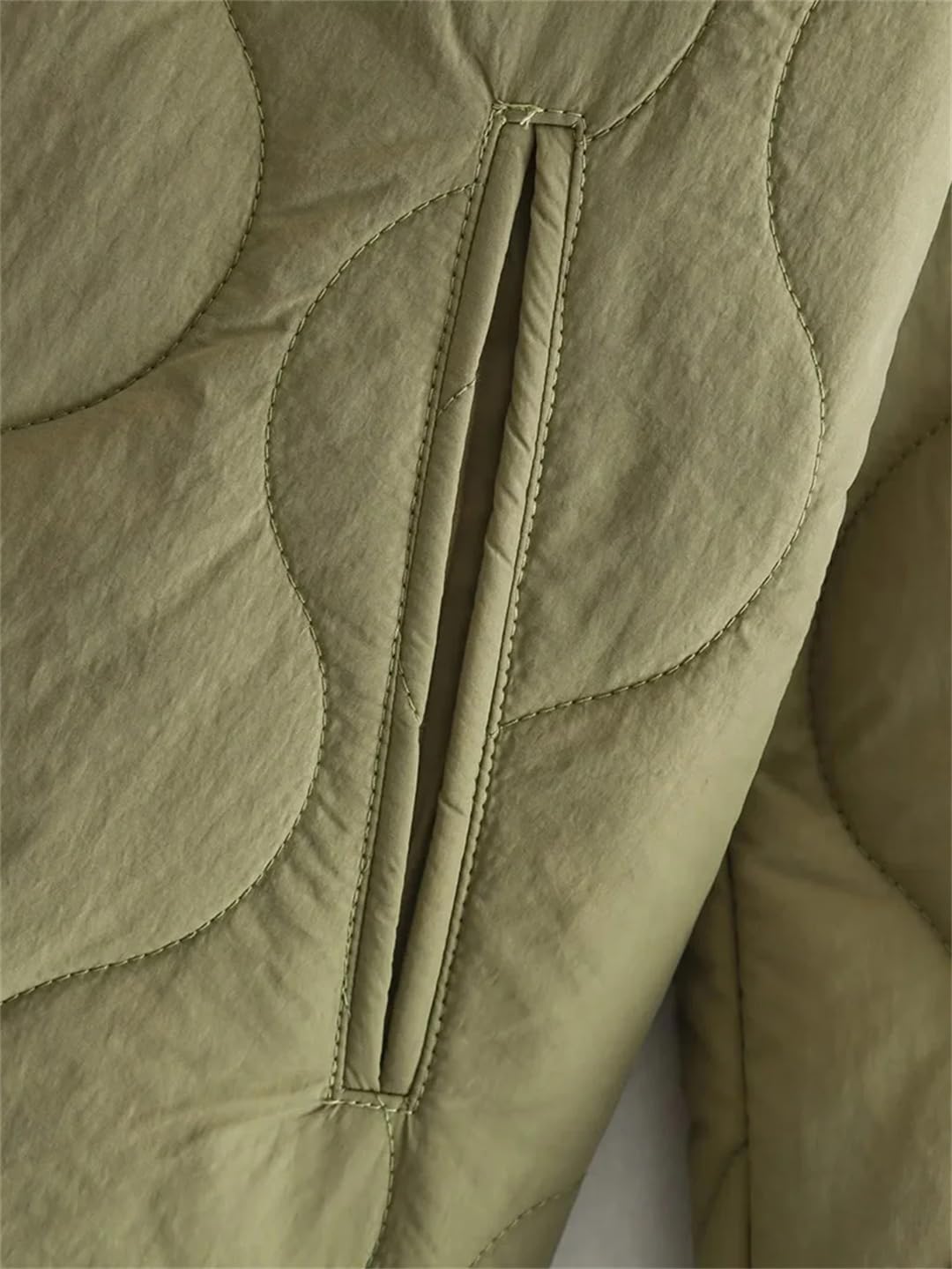 Abrigo acolchado ligero con cuello redondo para mujer, para invierno, holgado, acolchado, casual, ropa exterior coreana