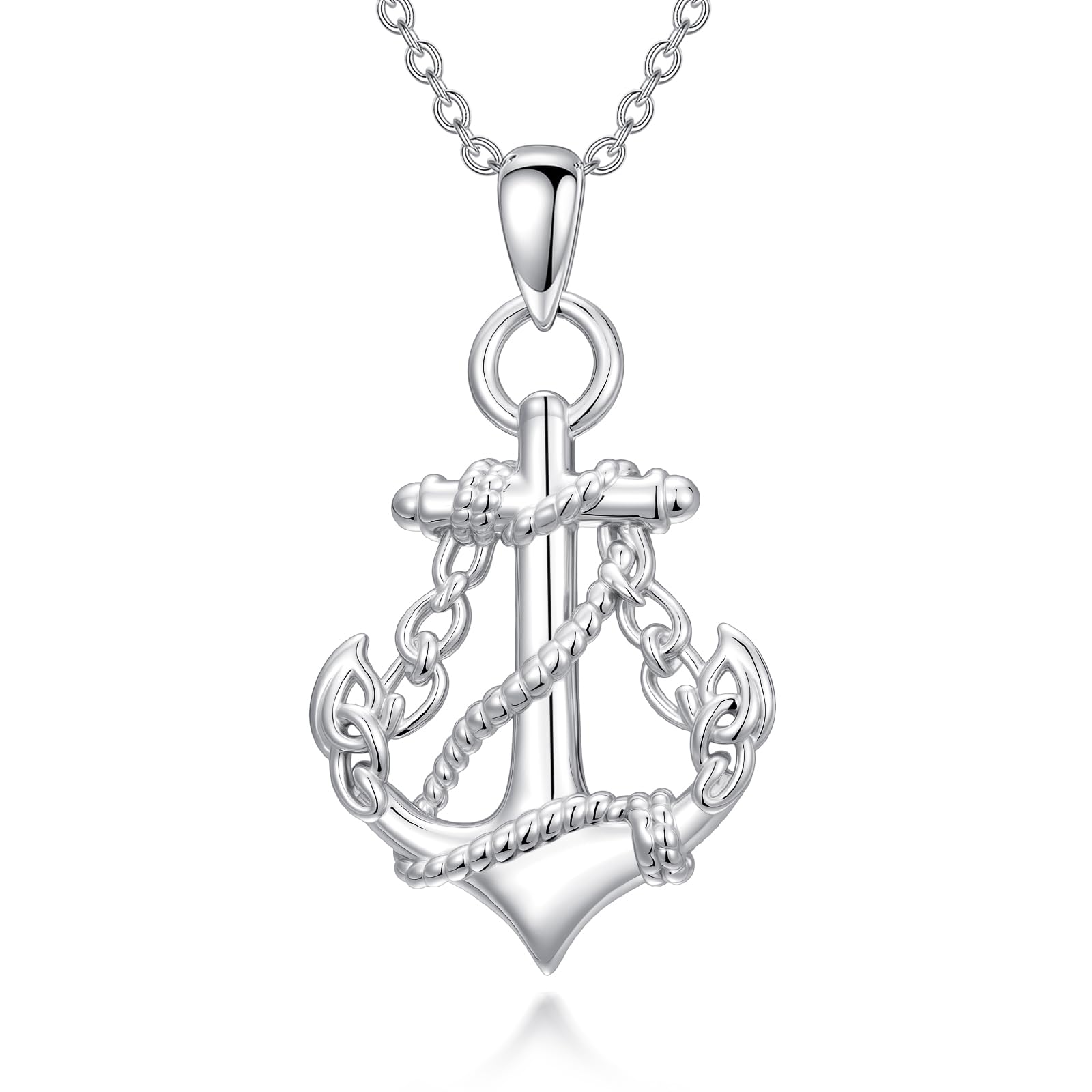 Anker Wellen kette 925er Sterlingsilber Leuchtturm Anhänger Anker Schmuck Geschenke für Männer und Frauen Abschlussgeschenke