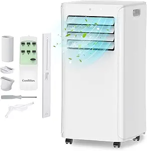 12000 BTU Portable Air Conditioners Cool Up to 550 Sq.Ft,3-in-1 AC Unit with Remote Control/LED Display/Installation Kits & Screwdriver/24Hrs Timer for Home/Office,White