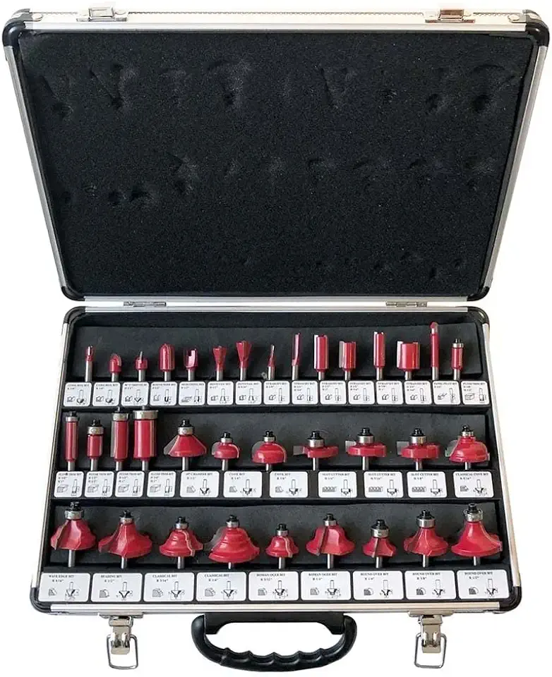 Fresa Para Tupia 6mm Maleta De Alumínio Com 35 Fresas Charbs