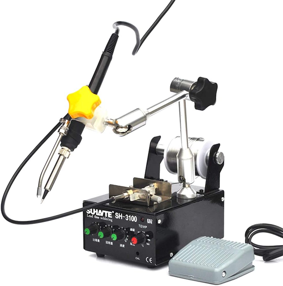 TOPCHANCES 220V 75W Portable Automatic Soldering Station Solder Iron Tip Finished Machine Soldering Stations Adapter Welding Tool Foot Switch Constant Temperature Spot-welder