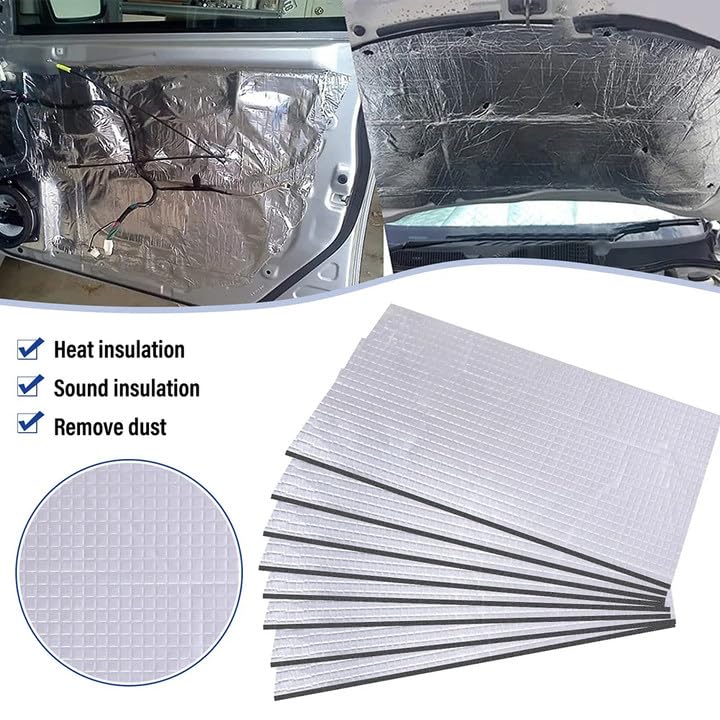 12 Pcs Car Sound Insulation Mat 250 X 180 X 5mm Self Adhesive Butyl Aluminium Butyl Noise Protection - View #5
