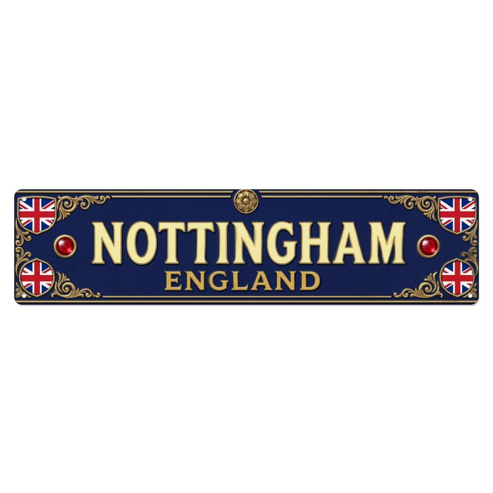 Metal Tin Sign Nottingham England Retro