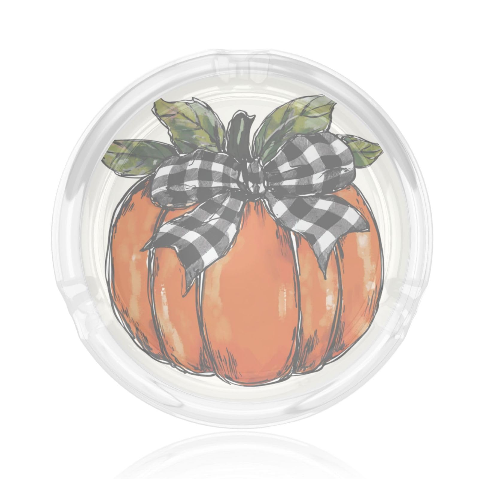 Pumpkin With Black And White Checkered Bow Glass Ashtray For Cigarettes Ash Trays Case For Home Office Decor