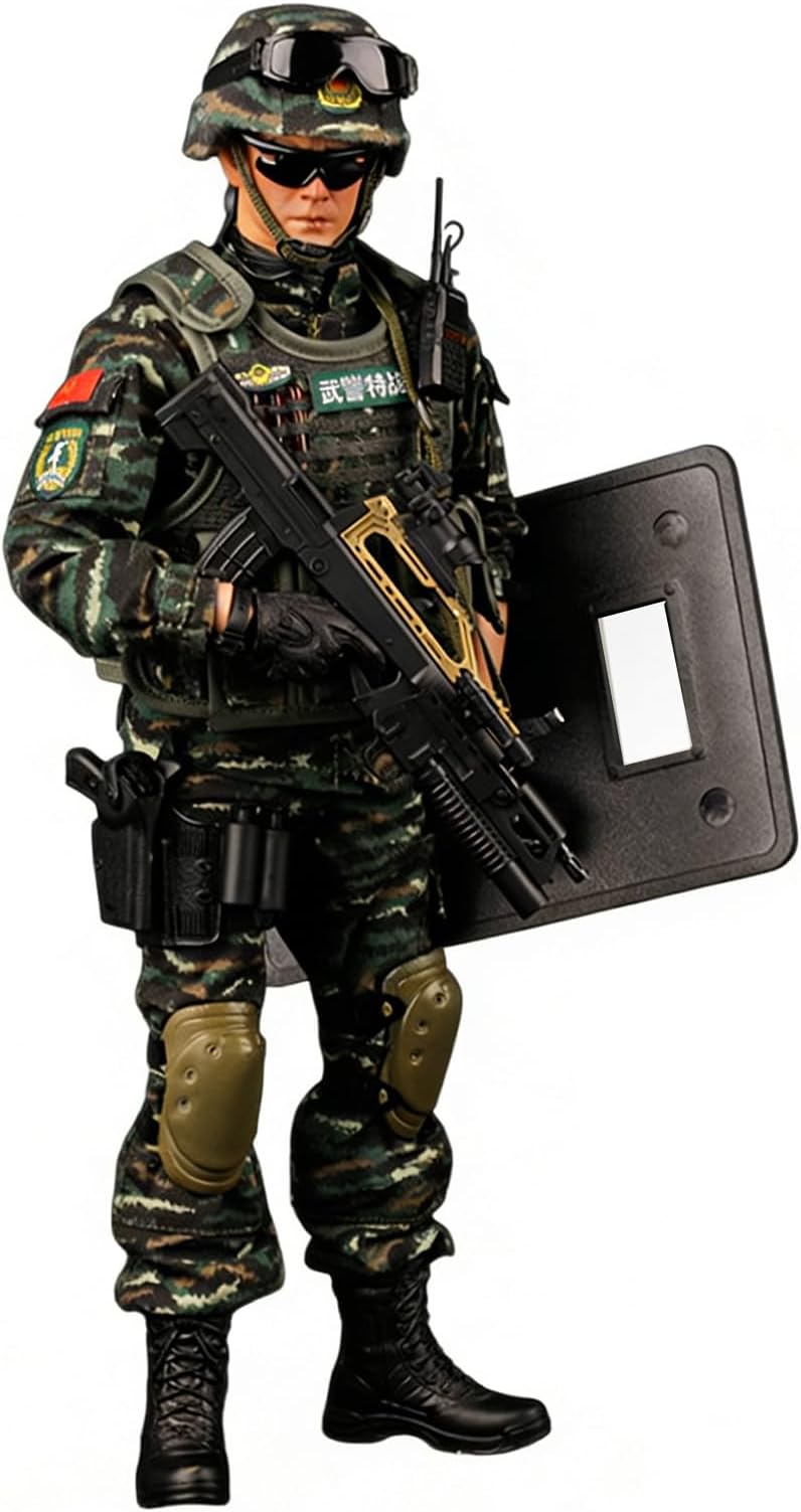 12 Inch Action Figures Military Set, 1/6 Scale Action Figures Set with Weapons and Accessories - CH02 - Armed Police Soldier