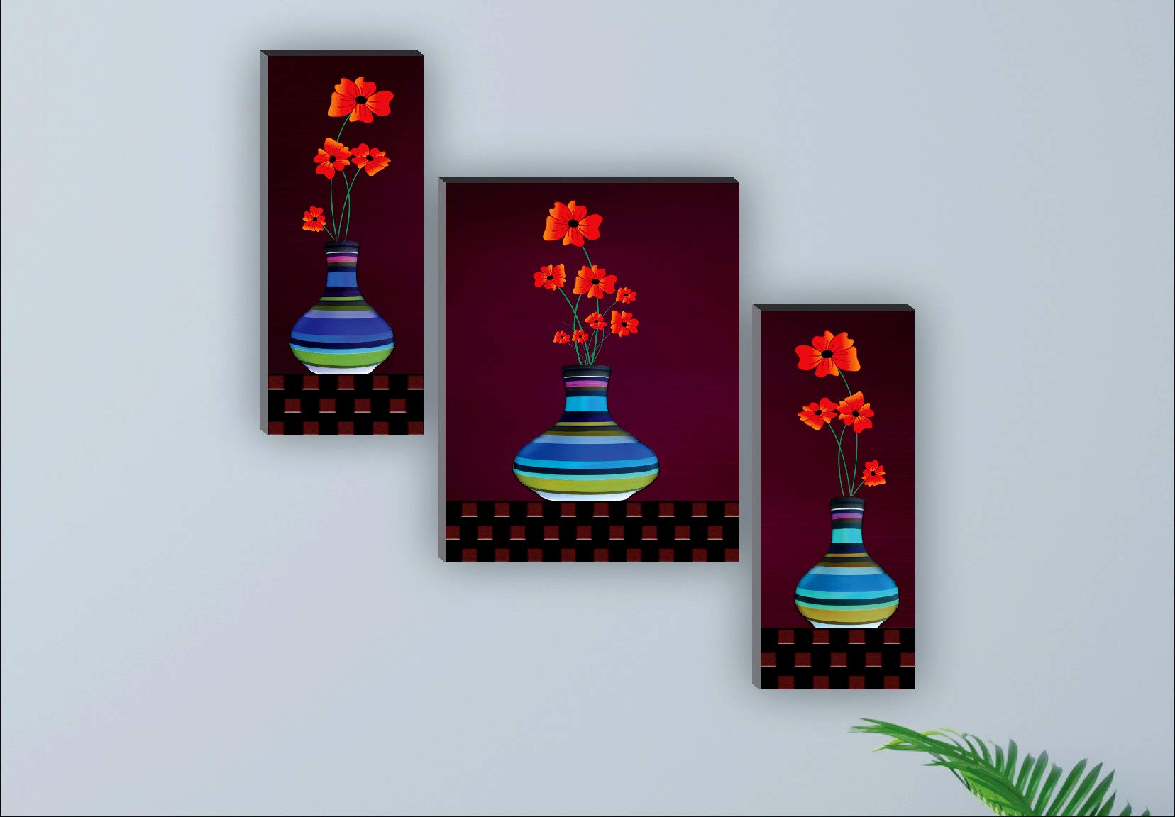 SAF Blumentopf-Set Mit UV-Druck – 3-teilige Heimdekoration, Modernes Blumendesign, Perfekt Als Geschenk