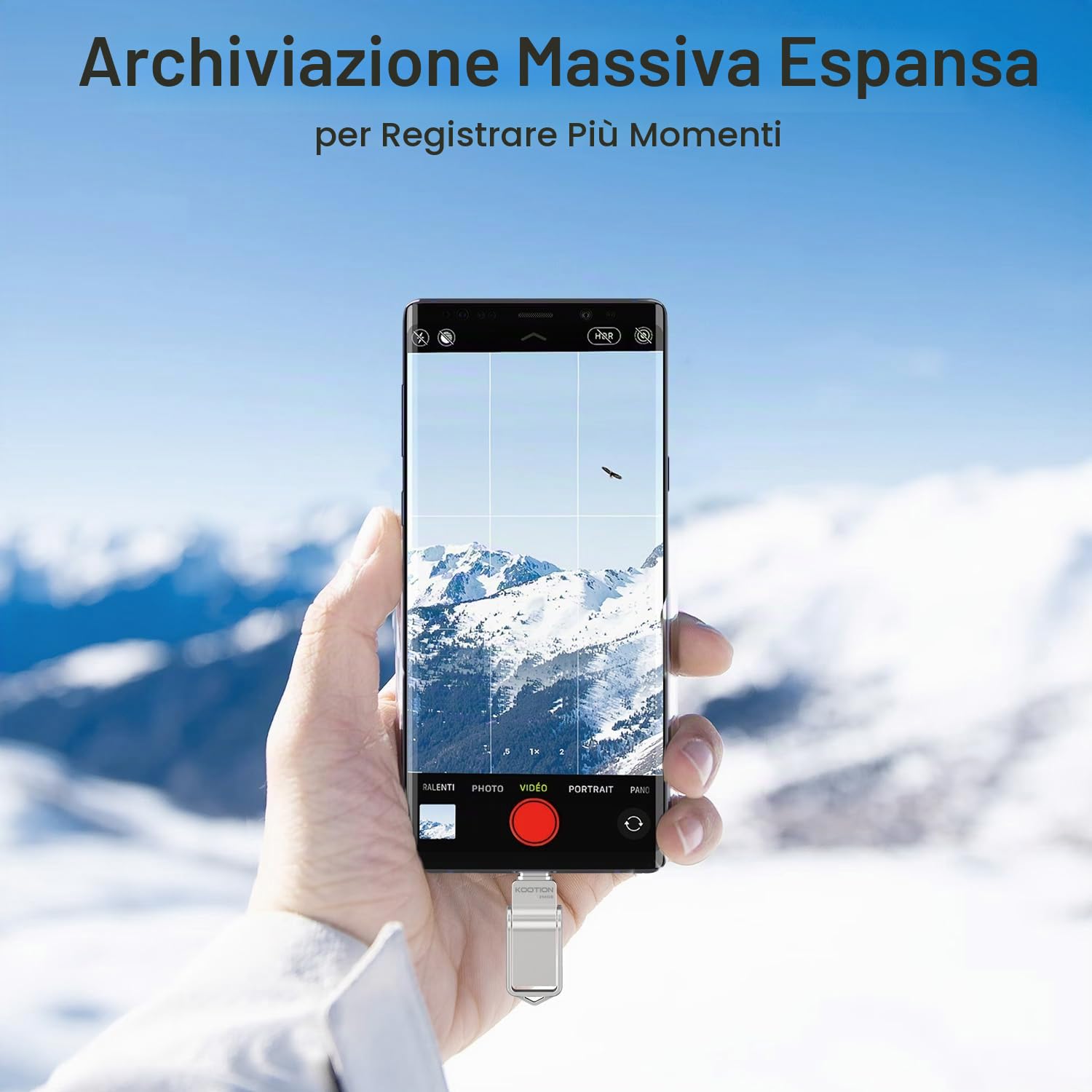 KOOTION Chiavetta USB Tipo C 256 GB USB 3.0 OTG Chiavetta USB C 256GB 2 in 1 Argento Pennetta USB C 256G Velocità fino a 80 MB/s Unità Pennette USB 256G Per Smartphone Android, ect